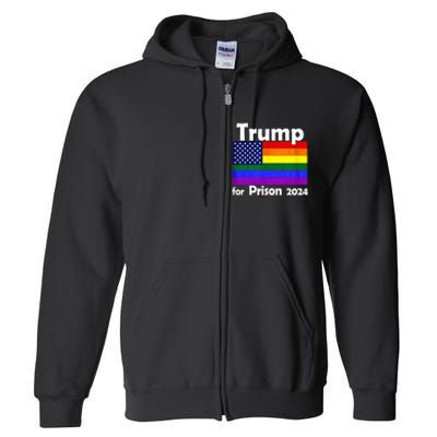 Trump For Prison 2024 Full Zip Hoodie