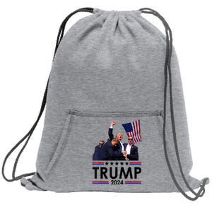 Trump Fist Pump Shot At Trump 2024 Trump Survives Rally Sweatshirt Cinch Pack Bag