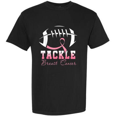 Tackle Football Pink Ribbon Breast Cancer Awareness Garment-Dyed Heavyweight T-Shirt