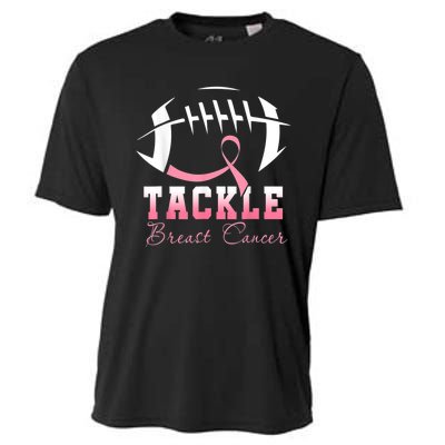 Tackle Football Pink Ribbon Breast Cancer Awareness Cooling Performance Crew T-Shirt