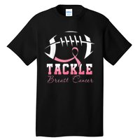 Tackle Football Pink Ribbon Breast Cancer Awareness Tall T-Shirt