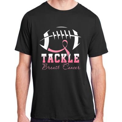 Tackle Football Pink Ribbon Breast Cancer Awareness Adult ChromaSoft Performance T-Shirt