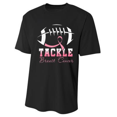 Tackle Football Pink Ribbon Breast Cancer Awareness Performance Sprint T-Shirt