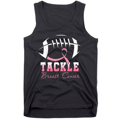 Tackle Football Pink Ribbon Breast Cancer Awareness Tank Top