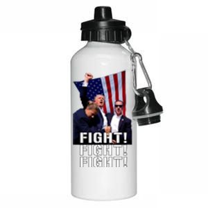 Trump Fist Pumped Fight Pray For Trump America Fight! Trump Shot Trump Rally Aluminum Water Bottle