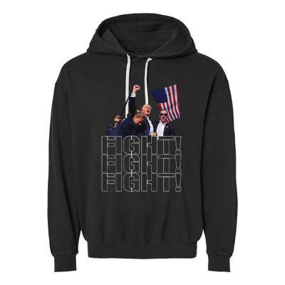 Trump Fist Pumped Fight Pray For Trump America Garment-Dyed Fleece Hoodie