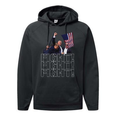 Trump Fist Pumped Fight Pray For Trump America Performance Fleece Hoodie