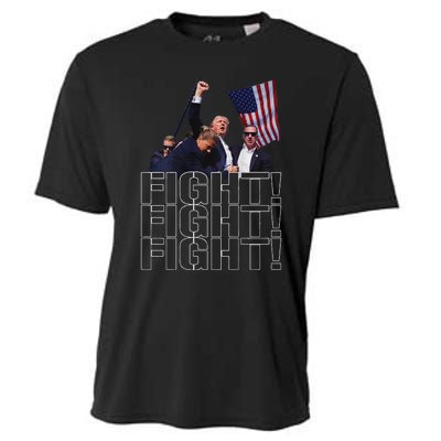 Trump Fist Pumped Fight Pray For Trump America Cooling Performance Crew T-Shirt