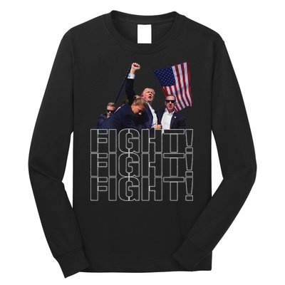 Trump Fist Pumped Fight Pray For Trump America Long Sleeve Shirt