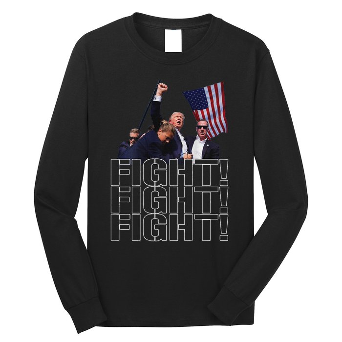 Trump Fist Pumped Fight Pray For Trump America Long Sleeve Shirt