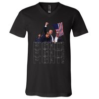 Trump Fist Pumped Fight Pray For Trump America V-Neck T-Shirt