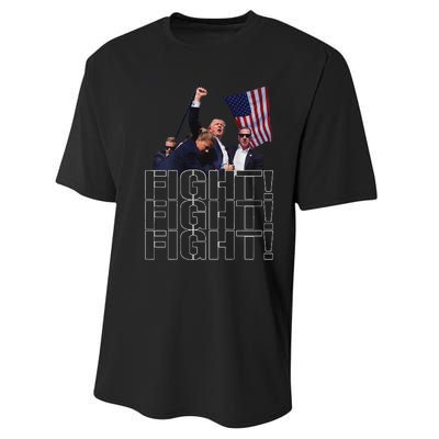 Trump Fist Pumped Fight Pray For Trump America Performance Sprint T-Shirt