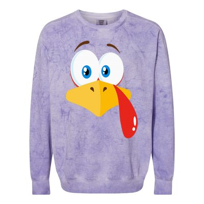 Turkey Face Pilgrim Thanksgiving Costume Colorblast Crewneck Sweatshirt