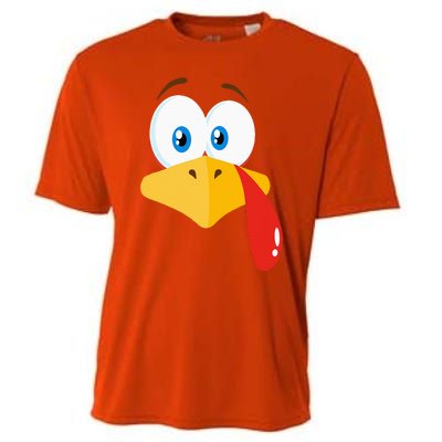 Turkey Face Pilgrim Thanksgiving Costume Cooling Performance Crew T-Shirt