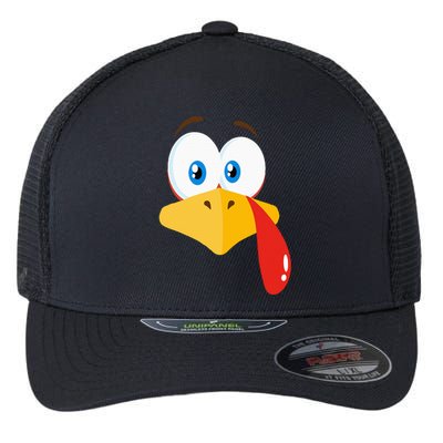 Turkey Face Pilgrim Thanksgiving Costume Flexfit Unipanel Trucker Cap