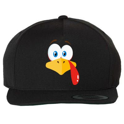 Turkey Face Pilgrim Thanksgiving Costume Wool Snapback Cap