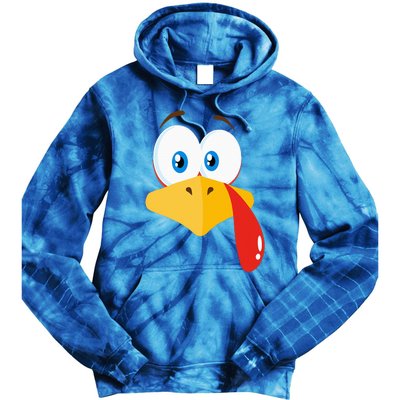 Turkey Face Pilgrim Thanksgiving Costume Tie Dye Hoodie