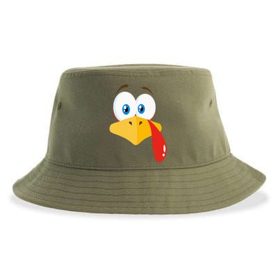 Turkey Face Pilgrim Thanksgiving Costume Sustainable Bucket Hat