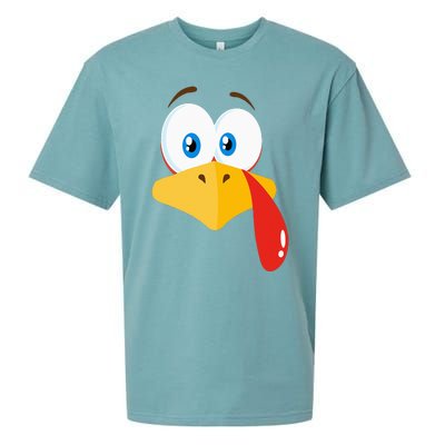 Turkey Face Pilgrim Thanksgiving Costume Sueded Cloud Jersey T-Shirt