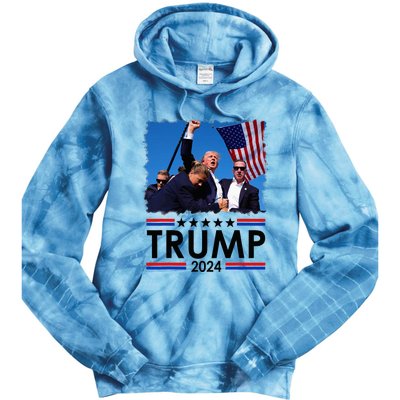 Trump Fist Pump Shot At Trump 2024 Trump Survives Rally Tie Dye Hoodie