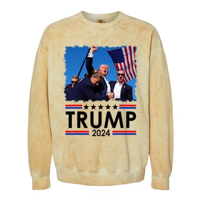 Trump Fist Pump Shot At Trump 2024 Trump Survives Rally Colorblast Crewneck Sweatshirt