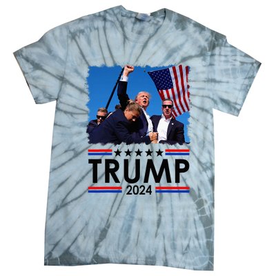 Trump Fist Pump Shot At Trump 2024 Trump Survives Rally Tie-Dye T-Shirt