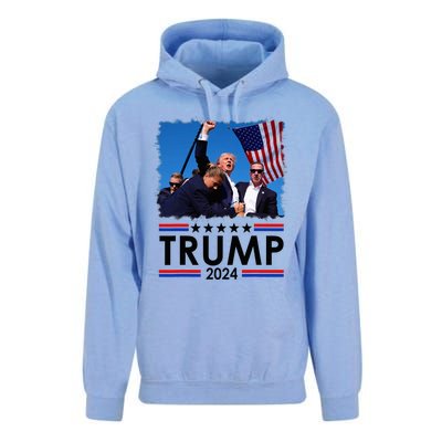 Trump Fist Pump Shot At Trump 2024 Trump Survives Rally Unisex Surf Hoodie