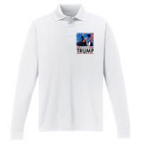 Trump Fist Pump Shot At Trump 2024 Trump Survives Rally Performance Long Sleeve Polo