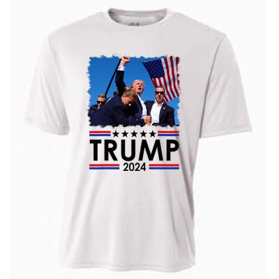 Trump Fist Pump Shot At Trump 2024 Trump Survives Rally Cooling Performance Crew T-Shirt