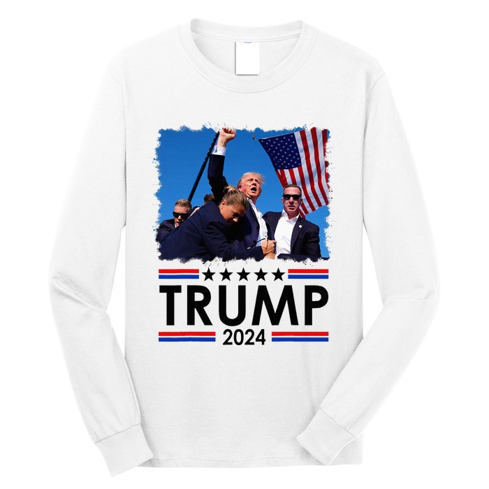 Trump Fist Pump Shot At Trump 2024 Trump Survives Rally Long Sleeve Shirt