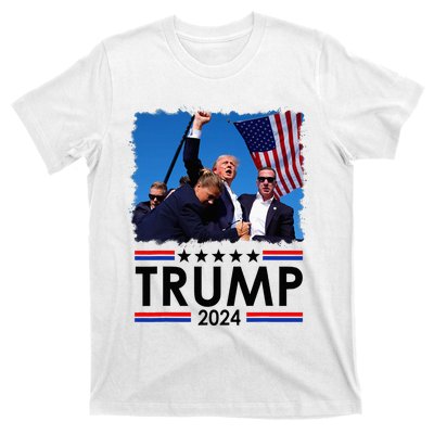 Trump Fist Pump Shot At Trump 2024 Trump Survives Rally T-Shirt