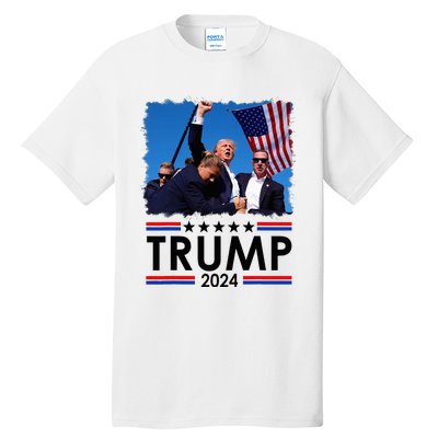 Trump Fist Pump Shot At Trump 2024 Trump Survives Rally Tall T-Shirt