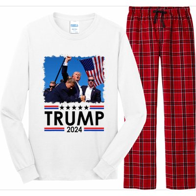 Trump Fist Pump Shot At Trump 2024 Trump Survives Rally Long Sleeve Pajama Set