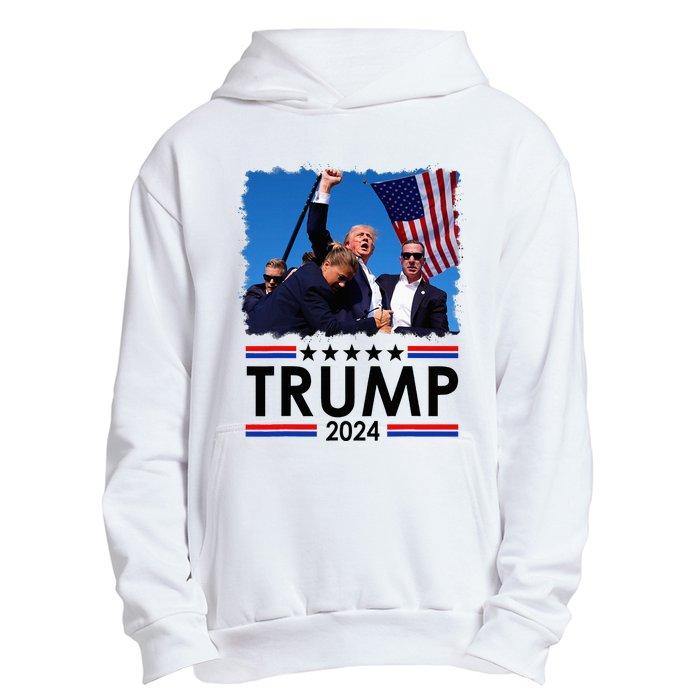 Trump Fist Pump Shot At Trump 2024 Trump Survives Rally Urban Pullover Hoodie