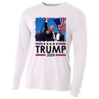 Trump Fist Pump Shot At Trump 2024 Trump Survives Rally Cooling Performance Long Sleeve Crew