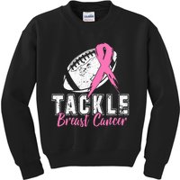 Tackle Football Pink Ribbon Breast Cancer Awareness Kids Sweatshirt