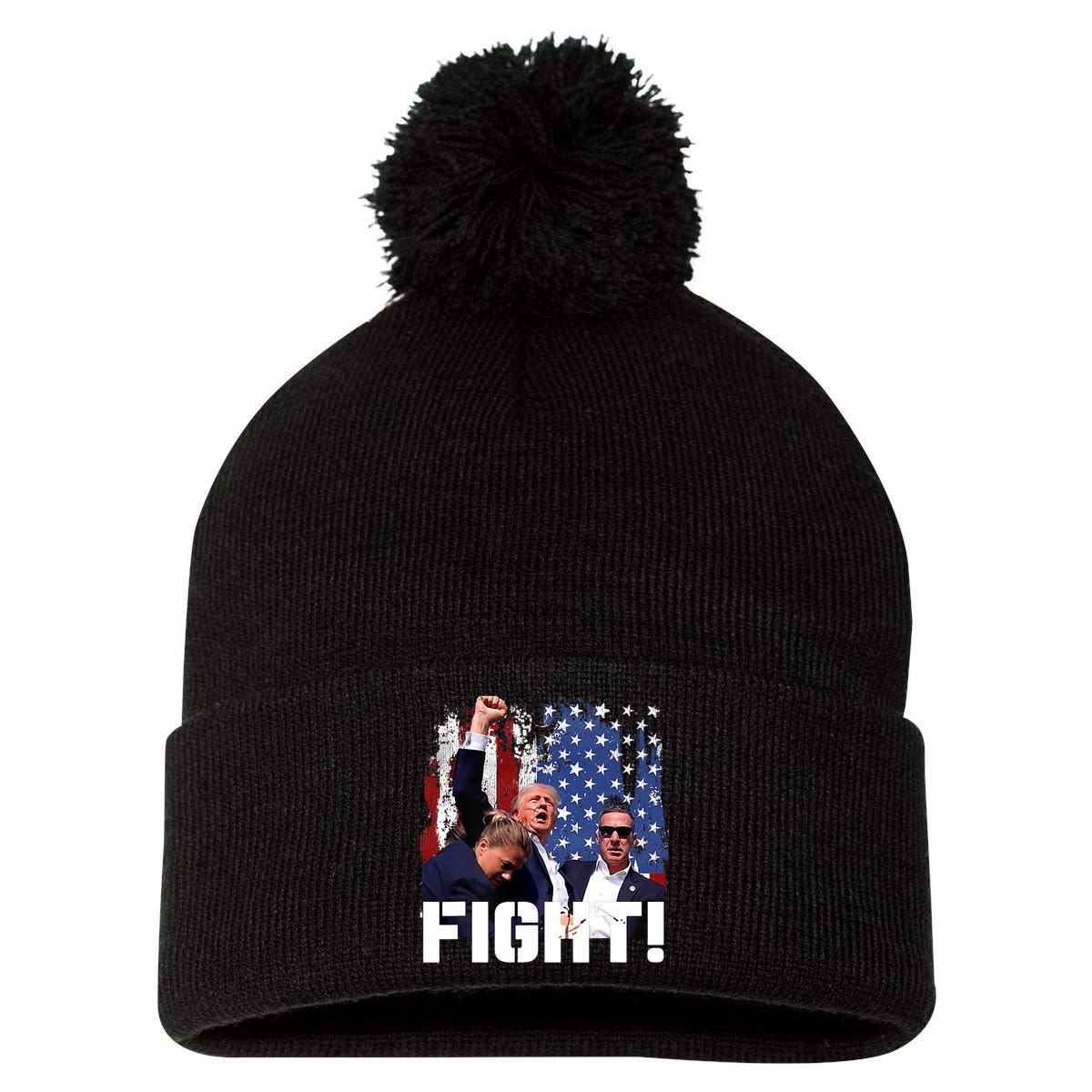 Trump Fight Pennsylvania July 13 2024 Pom Pom 12in Knit Beanie