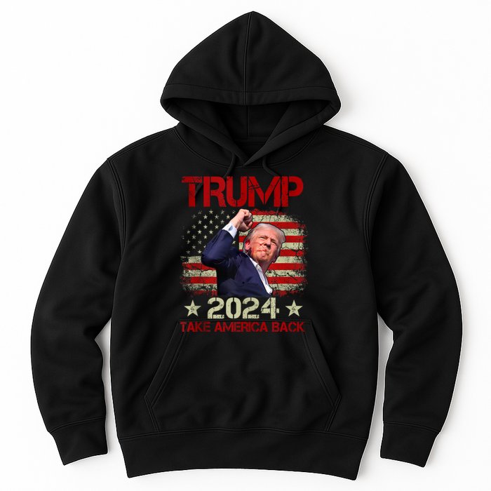 Trump Fist Pump Shot At Trump 2024 Trump Survives Rally Hoodie