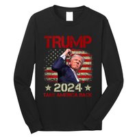 Trump Fist Pump Shot At Trump 2024 Trump Survives Rally Long Sleeve Shirt