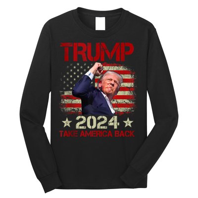 Trump Fist Pump Shot At Trump 2024 Trump Survives Rally Long Sleeve Shirt