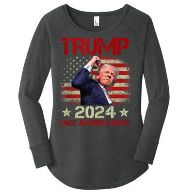 Trump Fist Pump Shot At Trump 2024 Trump Survives Rally Women's Perfect Tri Tunic Long Sleeve Shirt