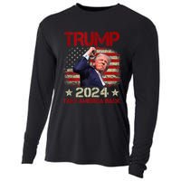 Trump Fist Pump Shot At Trump 2024 Trump Survives Rally Cooling Performance Long Sleeve Crew