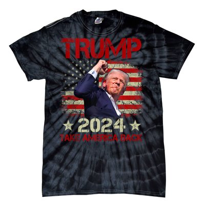 Trump Fist Pump Shot At Trump 2024 Trump Survives Rally Tie-Dye T-Shirt