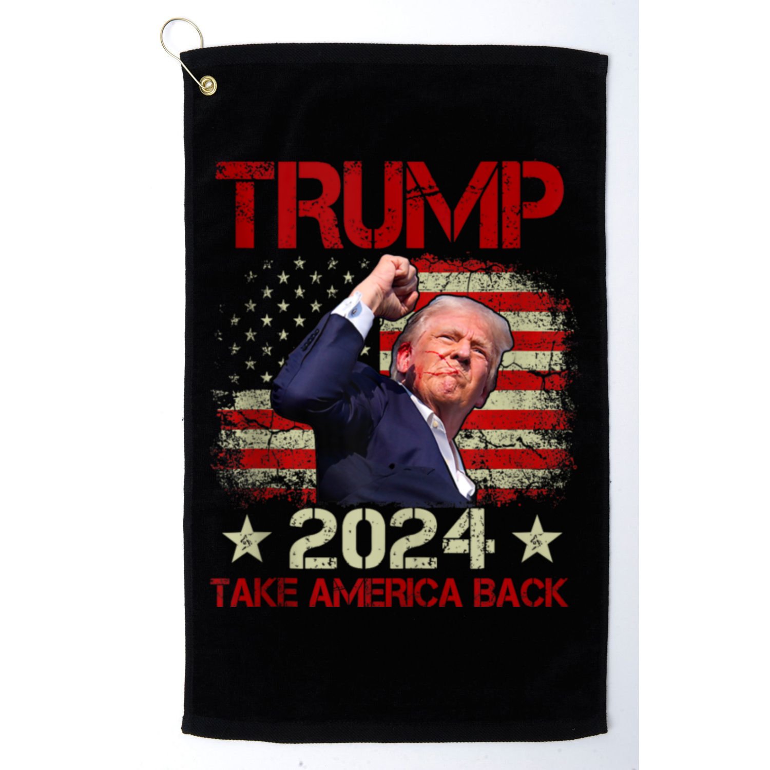 Trump Fist Pump Shot At Trump 2024 Trump Survives Rally Golf Towel