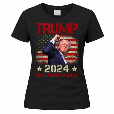 Trump Fist Pump Shot At Trump 2024 Trump Survives Rally Women's T-Shirt