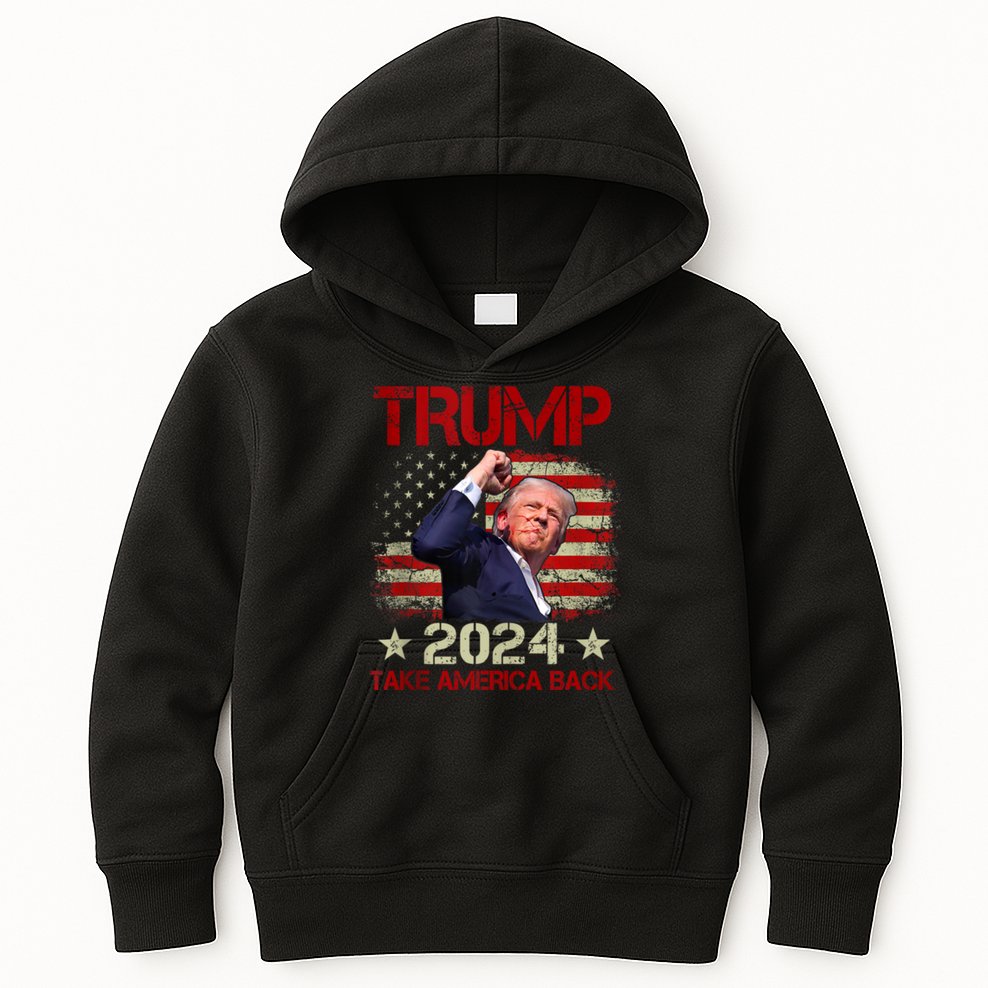 Trump Fist Pump Shot At Trump 2024 Trump Survives Rally Kids Hoodie