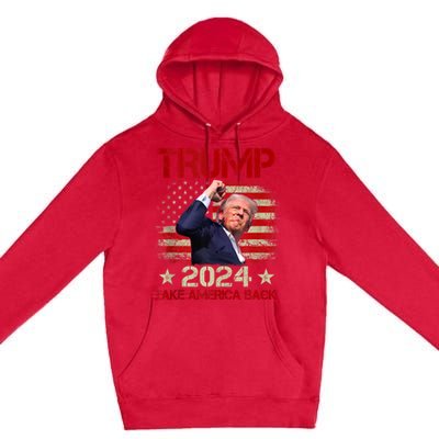 Trump Fist Pump Shot At Trump 2024 Trump Survives Rally Premium Pullover Hoodie