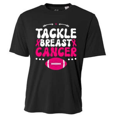 Tackle Football Pink Ribbon  Breast Cancer Awareness Cooling Performance Crew T-Shirt