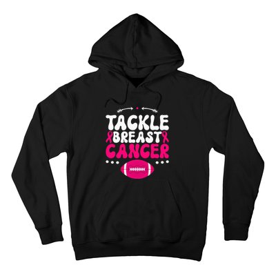 Tackle Football Pink Ribbon  Breast Cancer Awareness Hoodie