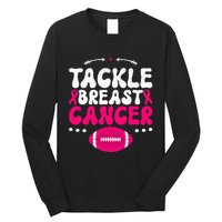 Tackle Football Pink Ribbon  Breast Cancer Awareness Long Sleeve Shirt